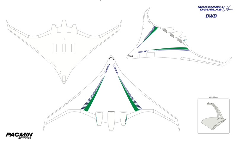 McDonnell Douglas Blended Wing Body Desktop Model in 1/200 Scale