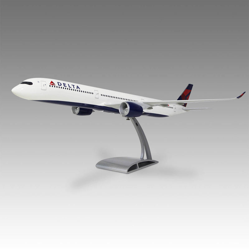 Delta Air Lines A350-1000 scale aircraft model on Airfoil™ base by Pacmin Studios showcasing the left side