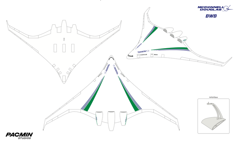 McDonnell Douglas Blended Wing Body Desktop Model in 1/200 Scale