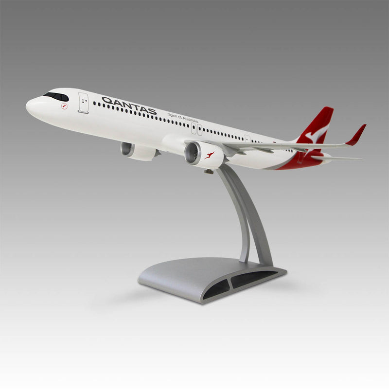 Qantas A321neo scale aircraft model on Airfoil™ base by Pacmin Studios showcasing the left side