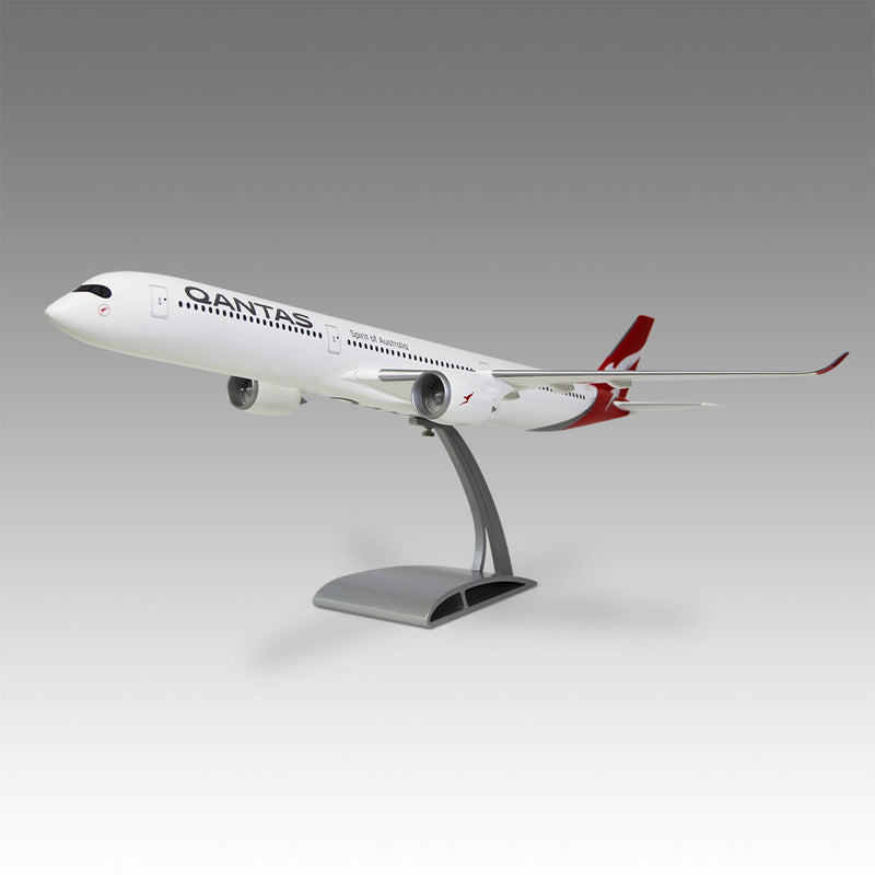 Qantas A350-1000 scale aircraft model on Airfoil™ base by Pacmin Studios showcasing the left side