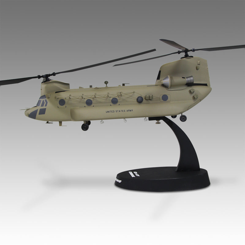 U.S. Army CH-47 Chinook scale helicopter model on resin base by Pacmin Studios showcasing the left side