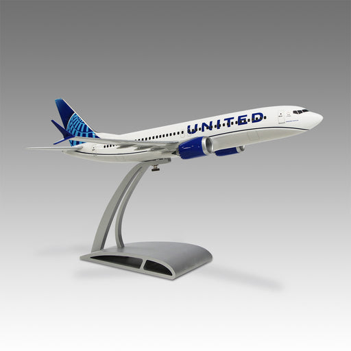 United Airlines 737 MAX 8 scale aircraft model on Airfoil™ base by Pacmin Studios showcasing the right side