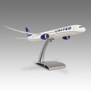 United Airlines 787-10 scale aircraft model on Airfoil™ base by Pacmin Studios showcasing the right side