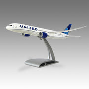 United Airlines 787-9 scale aircraft model on Airfoil™ base by Pacmin Studios showcasing the left side
