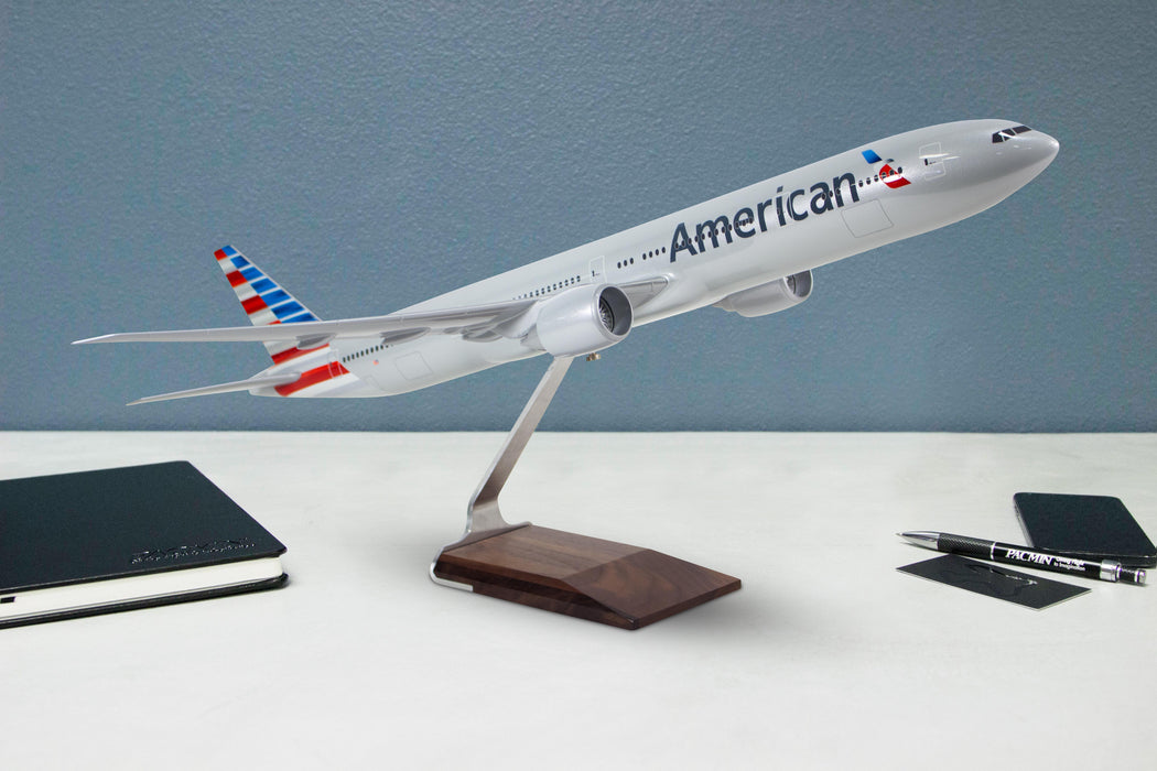 American Airlines Boeing 777-300ER Desktop Model 1/100 Scale on desktop