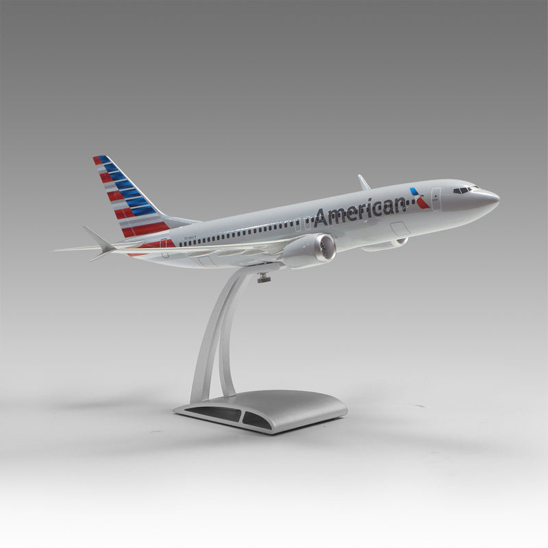 American Airlines 737 MAX 8 Aircraft Model 1/100 Scale with Airfoil base