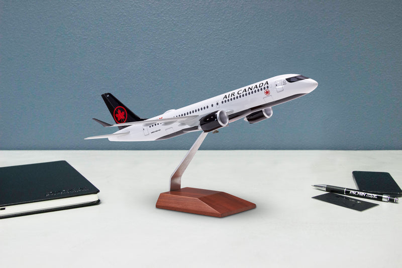 Air Canada Airbus A220-300 Desktop Model 1/100 Scale on desktop