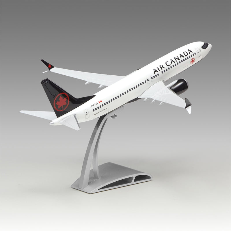 Air Canada 737 MAX 8 scale aircraft model on Airfoil™ base by Pacmin Studios showcasing the top right
