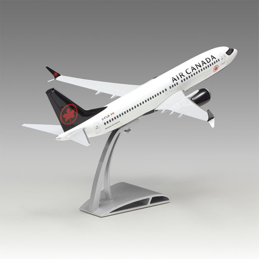 Air Canada 737 MAX 8 scale aircraft model on Airfoil™ base by Pacmin Studios showcasing the top right