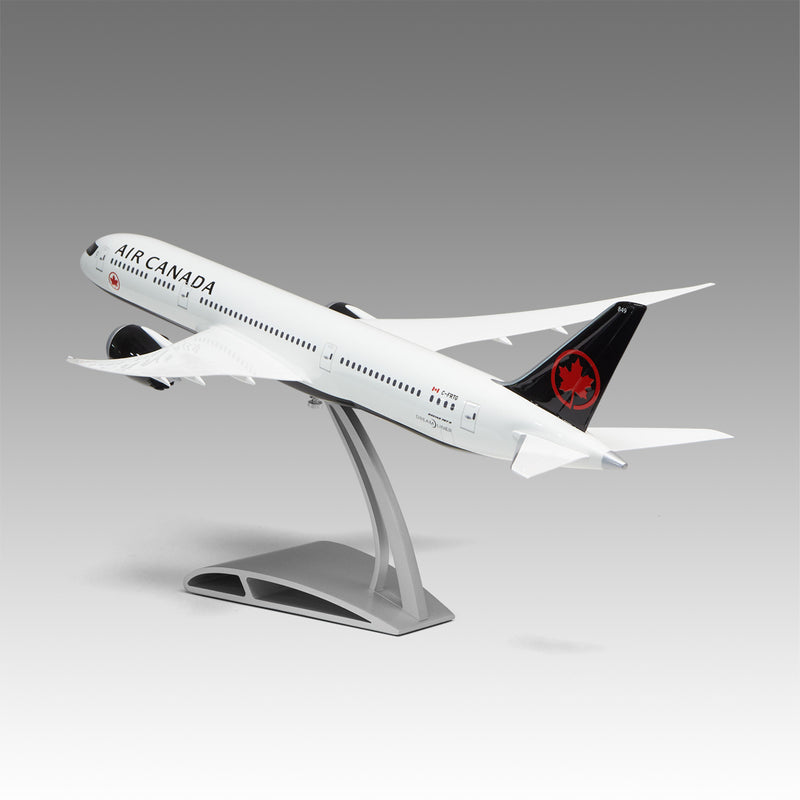 Air Canada 787-9 scale aircraft model on Airfoil™ base by Pacmin Studios showcasing the top left