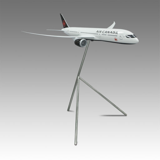 Air Canada 787-9 large scale aircraft exhibit model on tripod base by Pacmin Studios angled to the right
