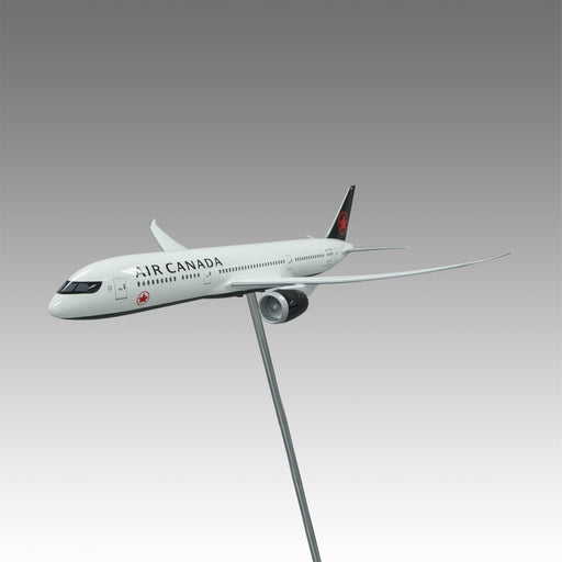 Air Canada 787-9 large scale aircraft exhibit model on tripod base by Pacmin Studios showcasing the top left