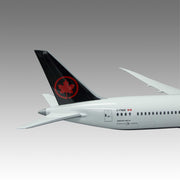 Air Canada 787-9 large scale aircraft exhibit model on tripod base by Pacmin Studios showcasing a closeup of the tail