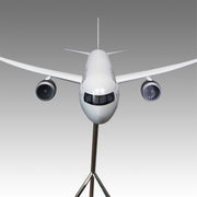 Air Canada 787-9 large scale aircraft exhibit model on tripod base by Pacmin Studios showcasing the front of the aircraft