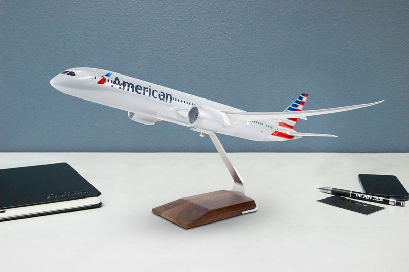 American Airlines Boeing 787-9 Desktop Model 1/100 Scale on desktop