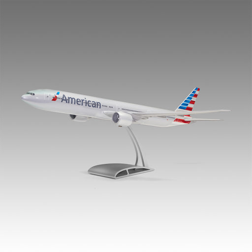 American Airlines 777-300ER scale aircraft model on Airfoil™ base by Pacmin Studios showcasing the left side