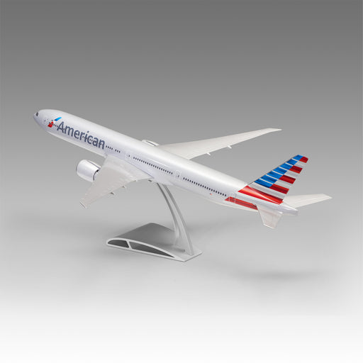 American Airlines 777-300ER scale aircraft model on Airfoil™ base by Pacmin Studios showcasing the top left