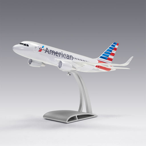 American Airlines A319 scale aircraft model on Airfoil™ base by Pacmin Studios showcasing the left side