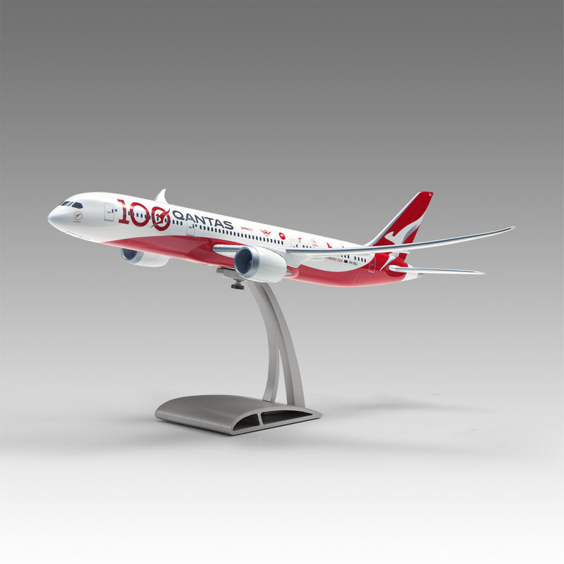 Qantas 787-9 in Centenary livery scale aircraft model on Airfoil™ base by Pacmin Studios showcasing the left side