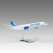 United Airlines 787-9 scale aircraft model on Airfoil™ base by Pacmin Studios showcasing the right side